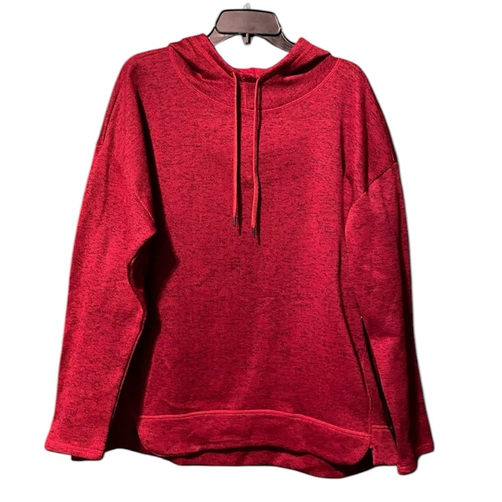 NWT St John’s Bay Woman’s Red XL Active Sweater with Hood 100% Polyester